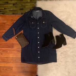 Denim Button-Up Dress